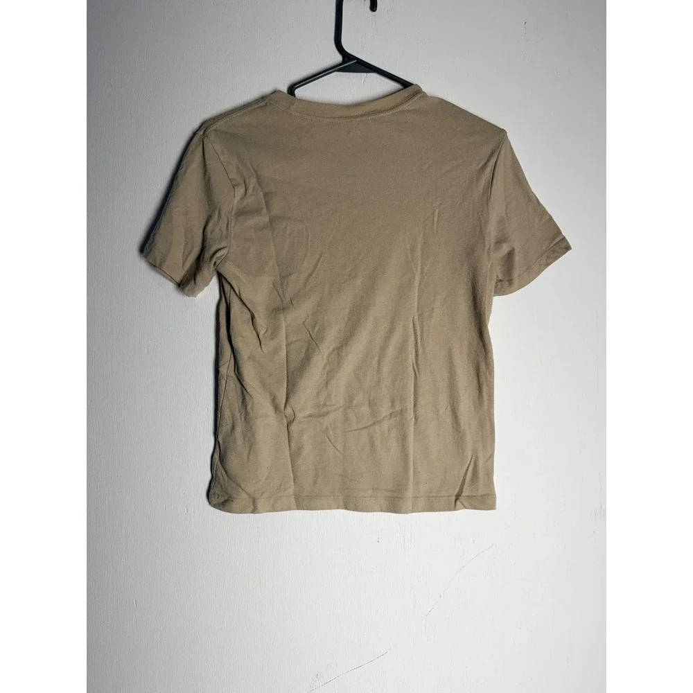 Old Navy Boys Tan Ball All Day Basketball Graphic Tee Shirt Size L 10-12 Khaki